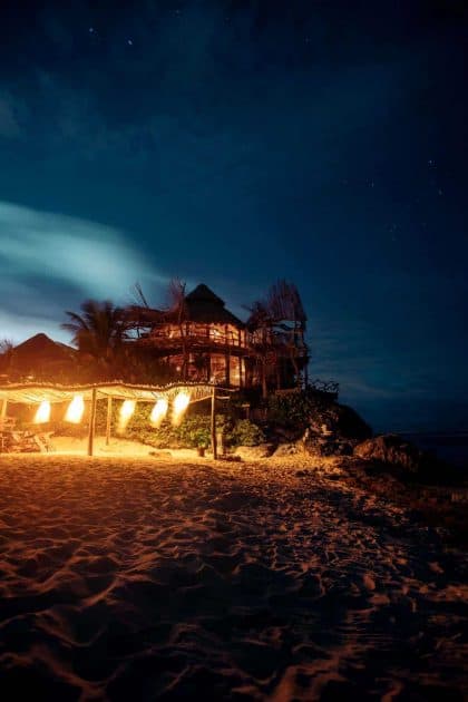 Tulum, Quintana Roo, Mexico - Nightlife on the beach