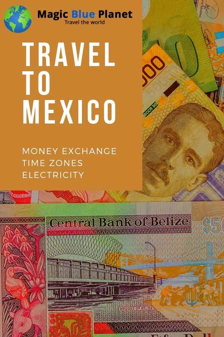 Mexico money exchange, timezonesand power outlets Pinterest 1 EN