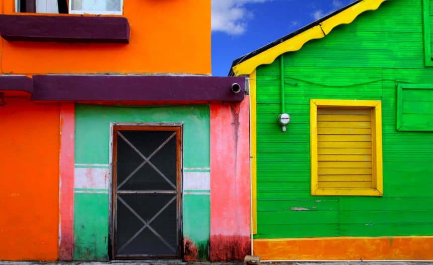 Isla Mujeres Mexiko - bunte karibische Häuser