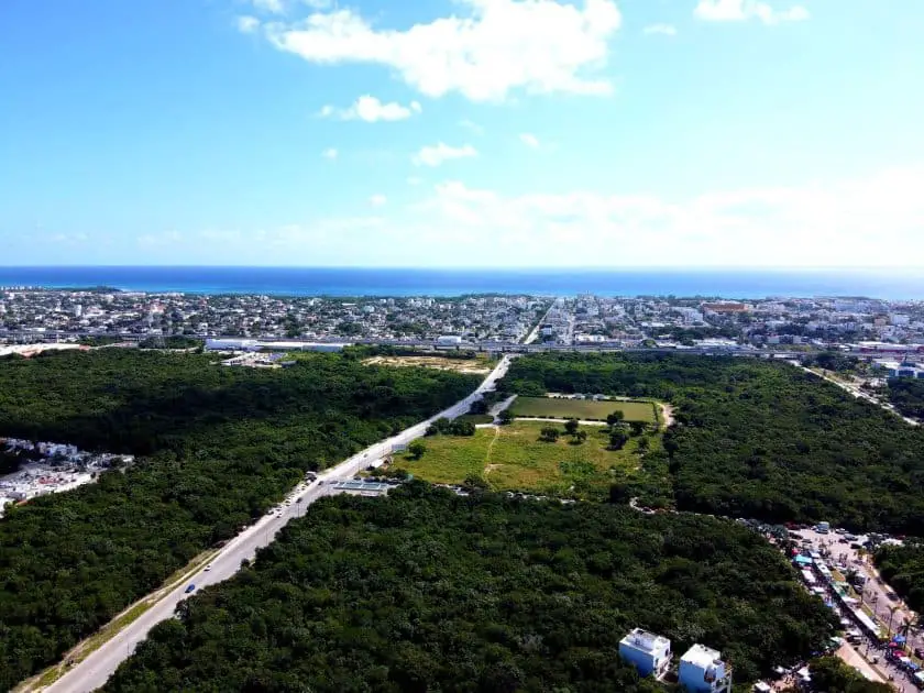 Playa del Carmen Mexico - View over the town to the sea