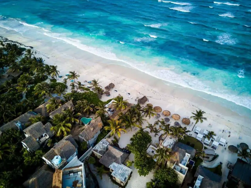 Tulum, Quintana Roo, Mexiko - Hotels am Strand