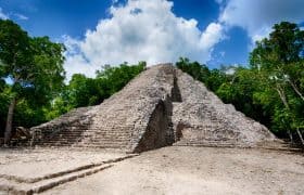 Nohoch Mul Pyramid in Coba, Mexico