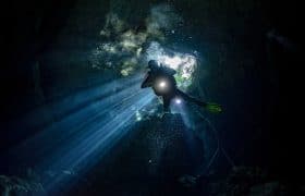 Cave diving in cenotes of the Yucatan Peninsula, Mexico - Underwater conditions
