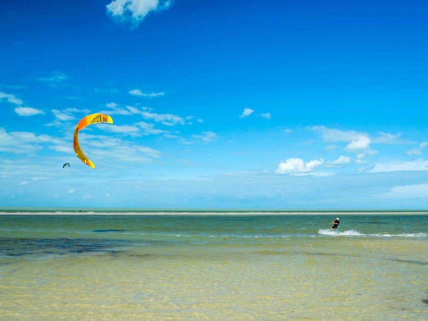 Kitesurfing on Island Holbox in Mexico