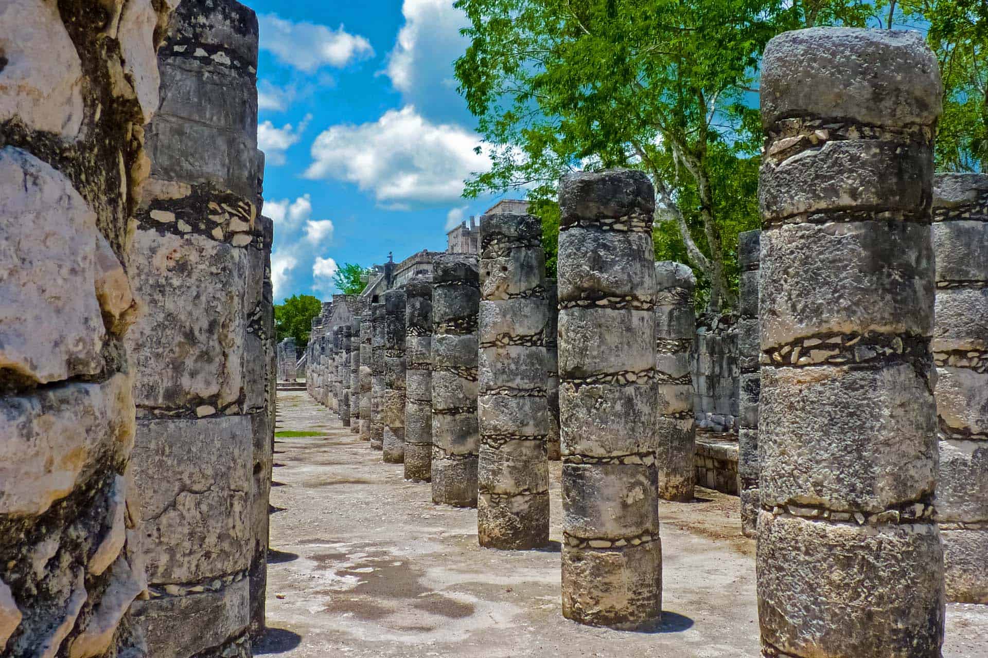 Mayan Ruins of Chichen Itza, Mexico - Hall of 1000 Columns
