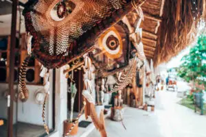 Artesanías en el mercado de Tulum