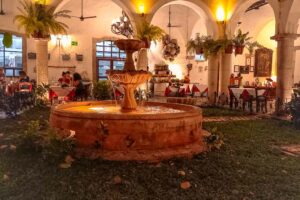 Dinner at the Restaurant of Hotel Mesón del Marques, Valladolid, Mexico